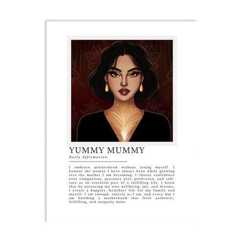 Product mockup Yummy Mummy Affirmation Poster Positive Wall Art for Mums Yummy Mummy Gift Ideas