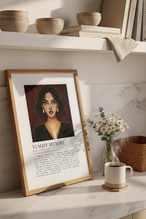 Yummy Mummy Affirmation Poster Positive Wall Art for Mums Yummy Mummy Gift Ideas